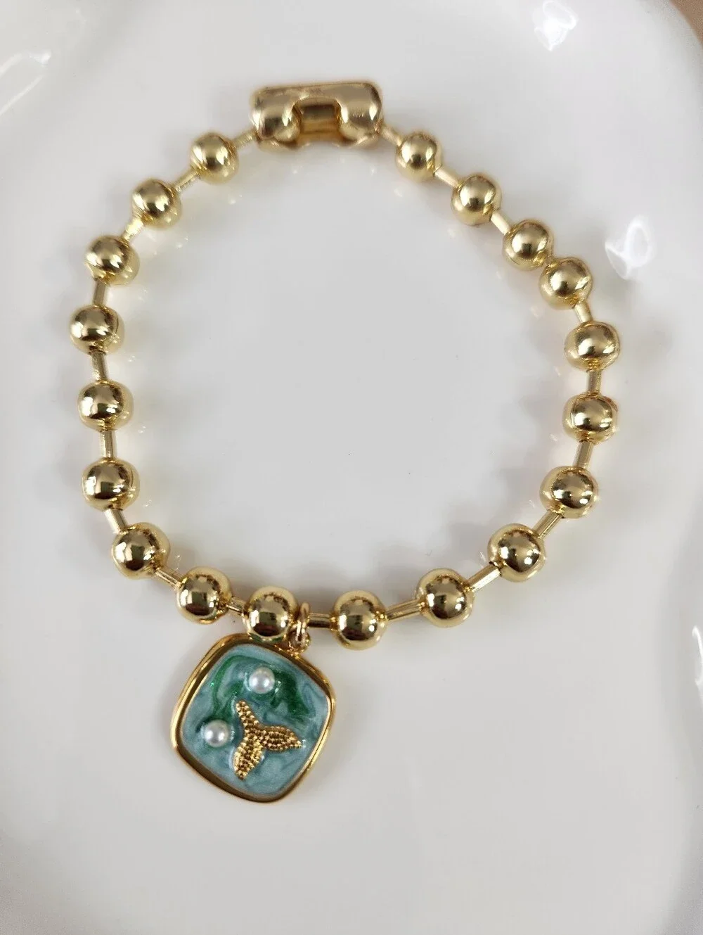 Fish Tail Charm Ball Chain Bracelet